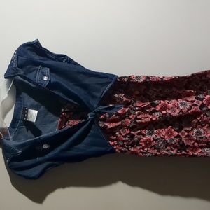 Girls Flower Print One piece Romper